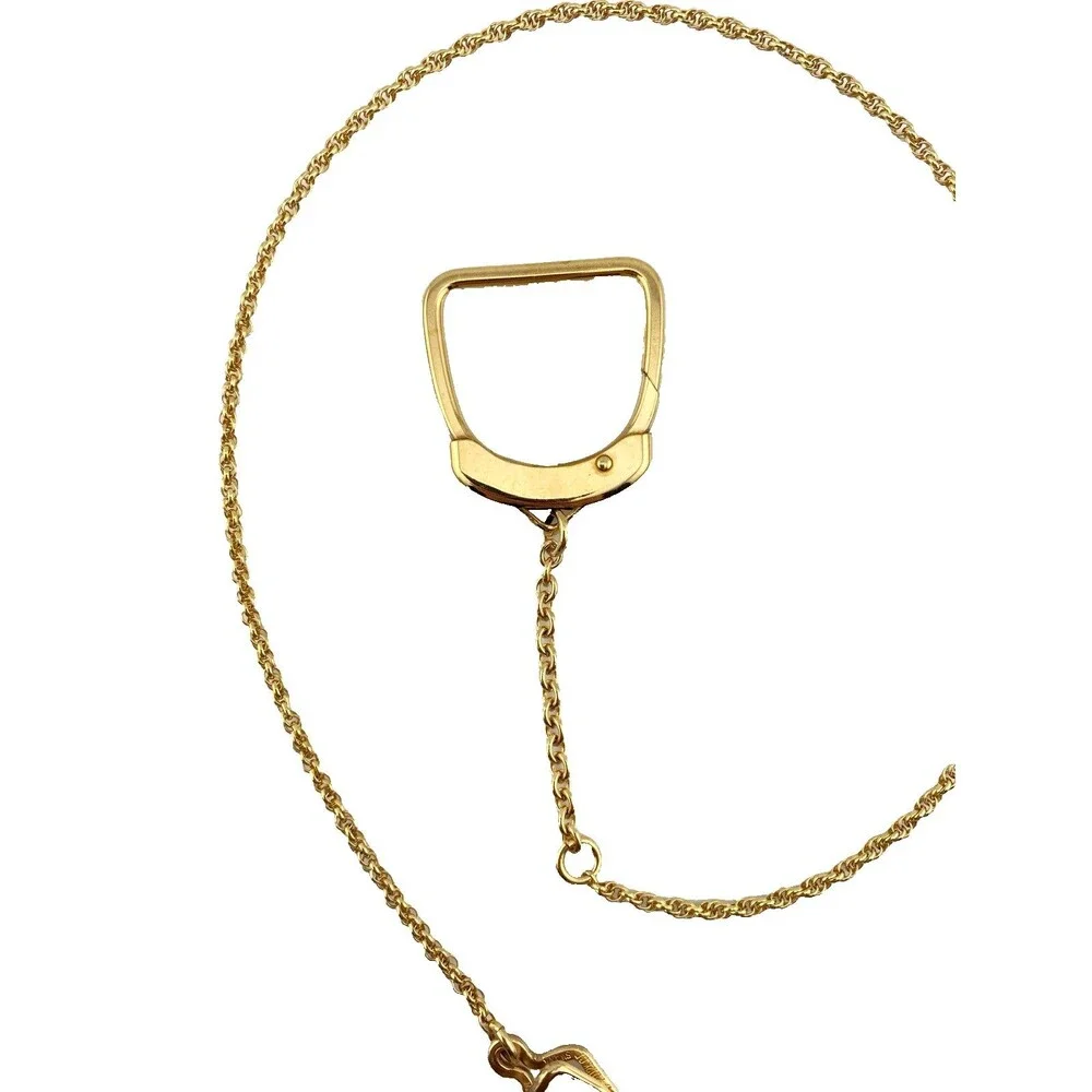 Vintage Swank 12K Gold Filled Belt Clip Key Holder Rope Wallet Fob Chain 18.5